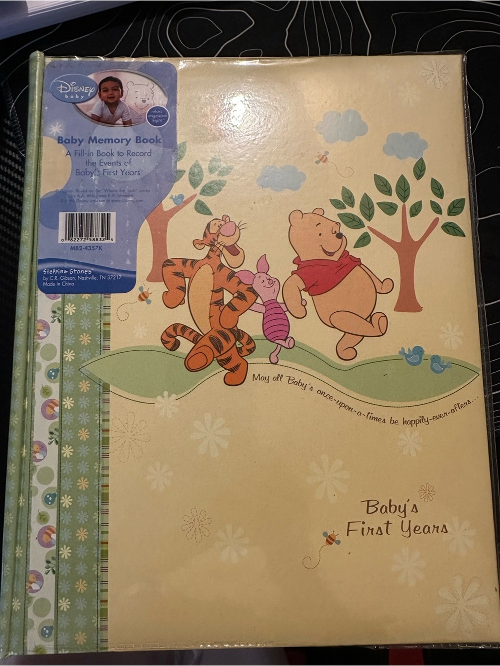 2 Disney Cream Winnie the Pooh Baby Memory Book with Characters